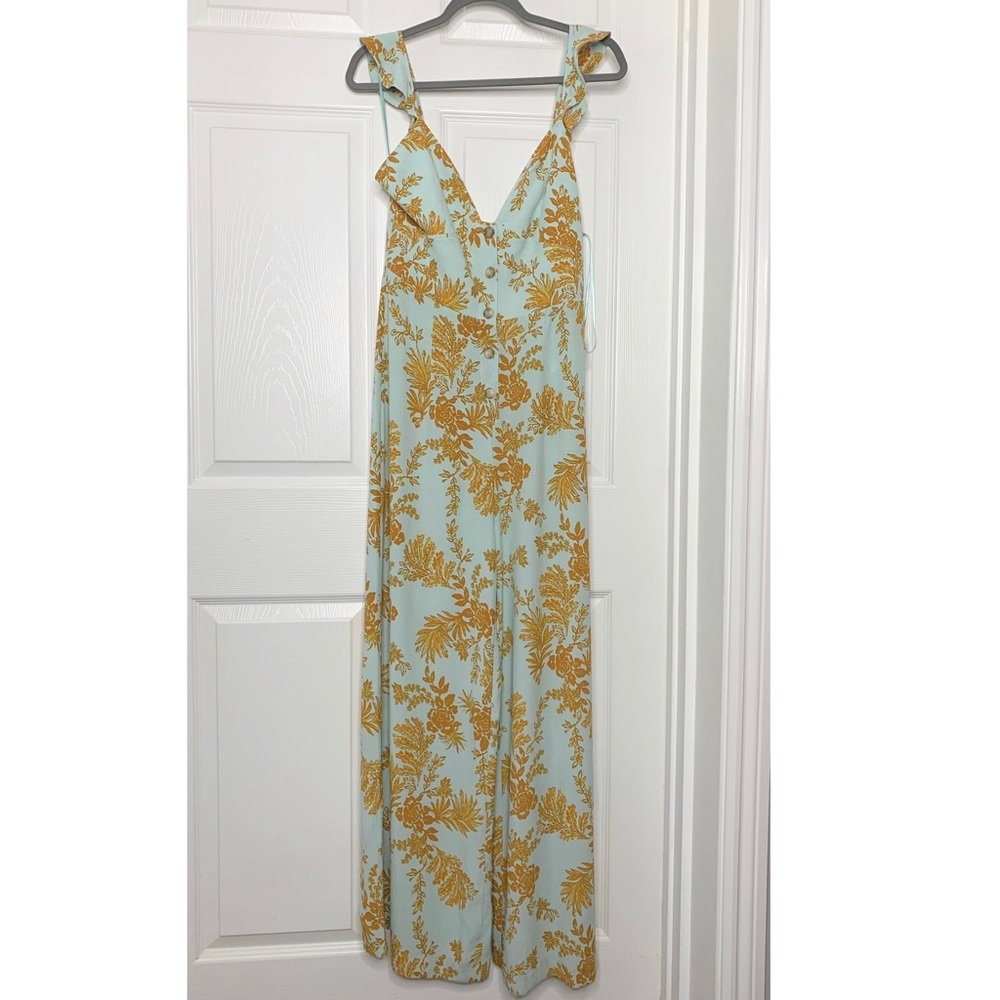 Free People Floral Ruffle Sleeve Romper Jumpsuit